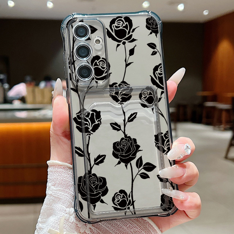Black Rose Pattern Card Bag Wa - Wallets review and price